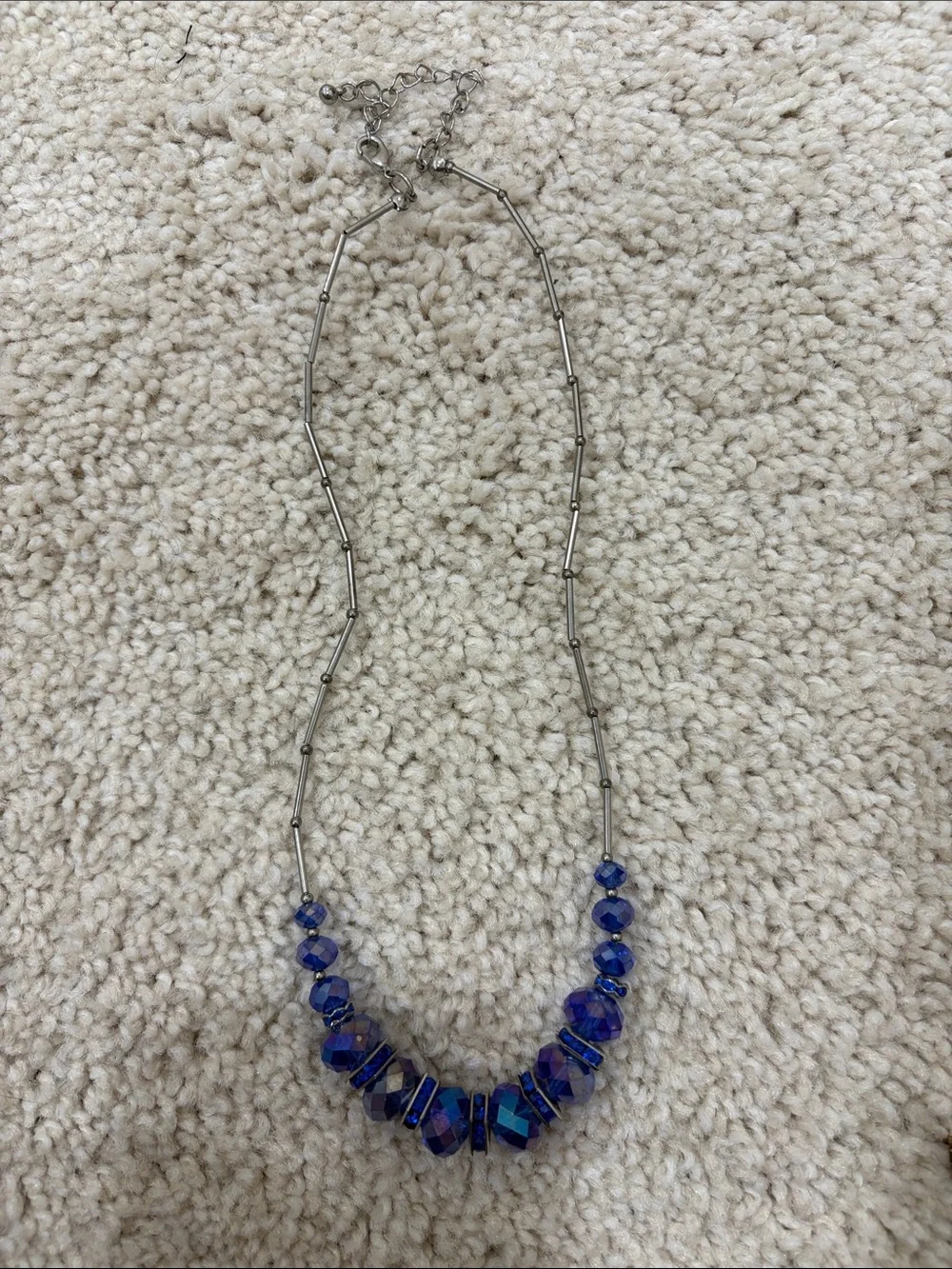 12-Elegant Blue Bead Necklace - Women Jewelry